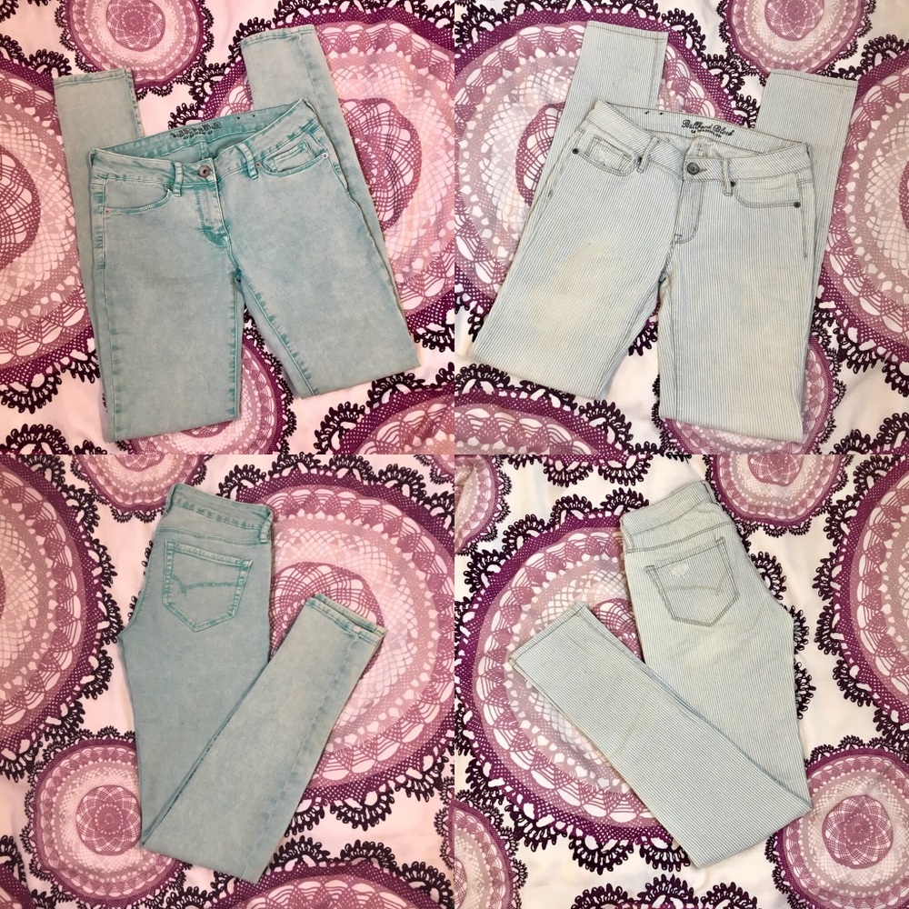 PacSun Teal & Pinstripe Jeans / Jeggings Bundle